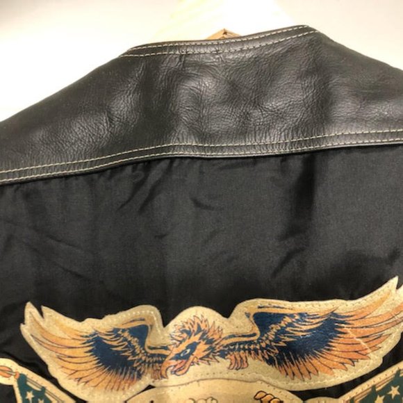 LIMITED EDITION AVIREX LEATHER MOTO BIKER VEST SIZE LARGE - Picture 10 of 13